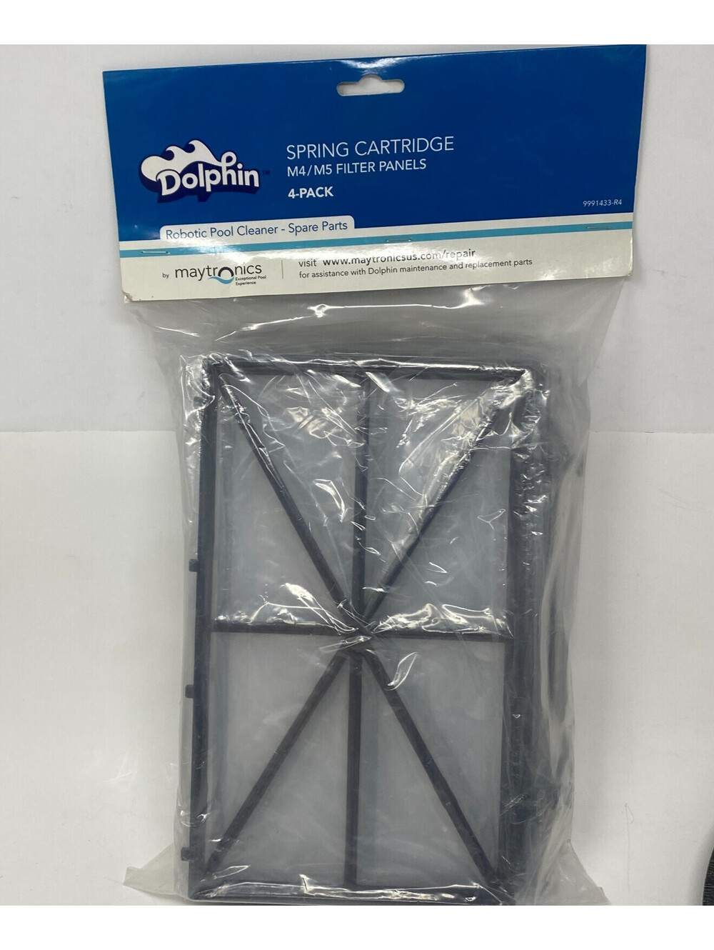 Dolphin Spring Cartridge Filter Panels 4-Pack M4 M5 Wave 65 Liberty 9991433-R4